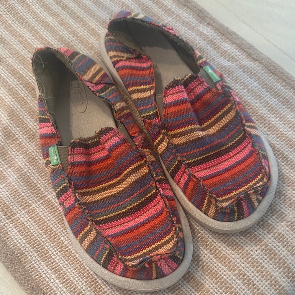 Sanuk Multicolor Striped Kids Slippers